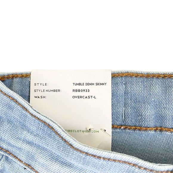 Ring of Fire Sustainable Denim Light Wash Skinny Stretch Jeans Boys Size 18 - Picture 9 of 9